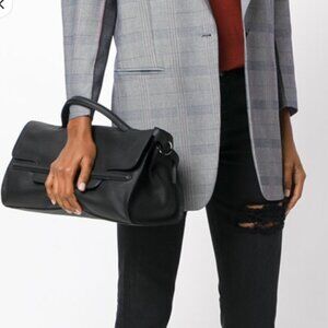 Zanellato Nina Leather Tote Shoulder Bag Black Made in Italy Minimalist